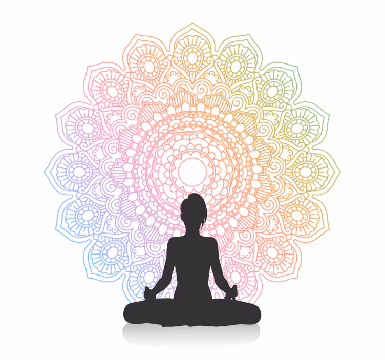 Persiana enrollable para baño mandala de yoga arcoíris - TenVinilo