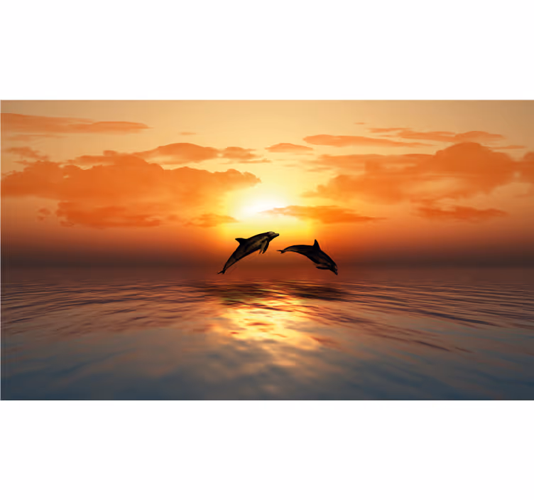 Persiana enrollable para baño 3d delfines nadando - TenVinilo