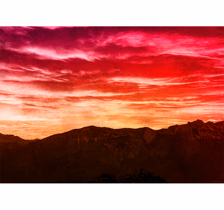 Persiana enrollable para baño colores de atardecer y nubes - TenVinilo