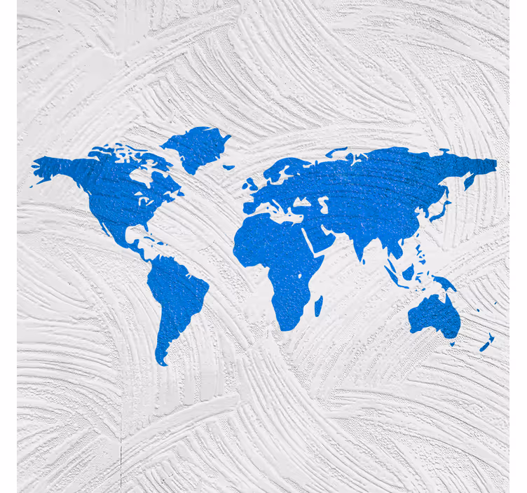 Persiana enrollable oficina mapa mundial azul - TenVinilo