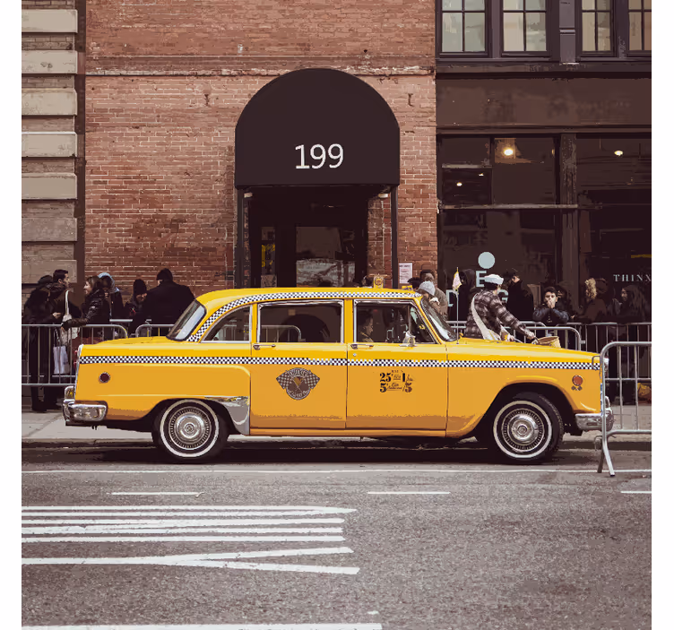Persiana enrollable oficina ilustración taxis amarillos - TenVinilo