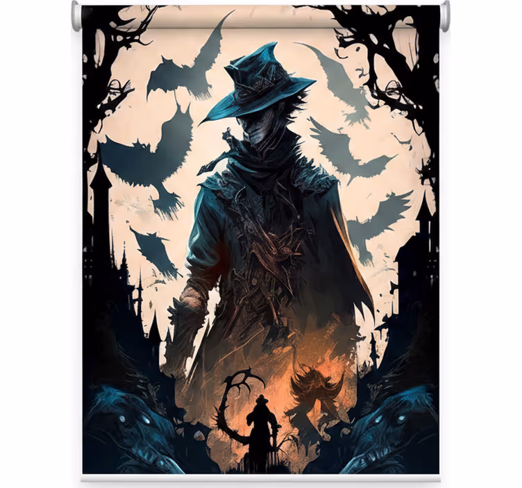 Persiana enrollable juvenil póster de videojuego gótico - TenVinilo