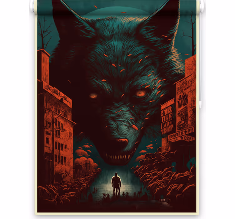 Persiana enrollable juvenil cartel de lobo - TenVinilo