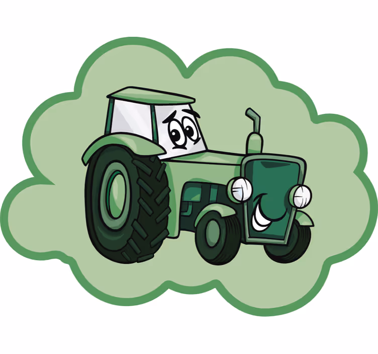 Persiana enrollable divertido tractor verde - TenVinilo