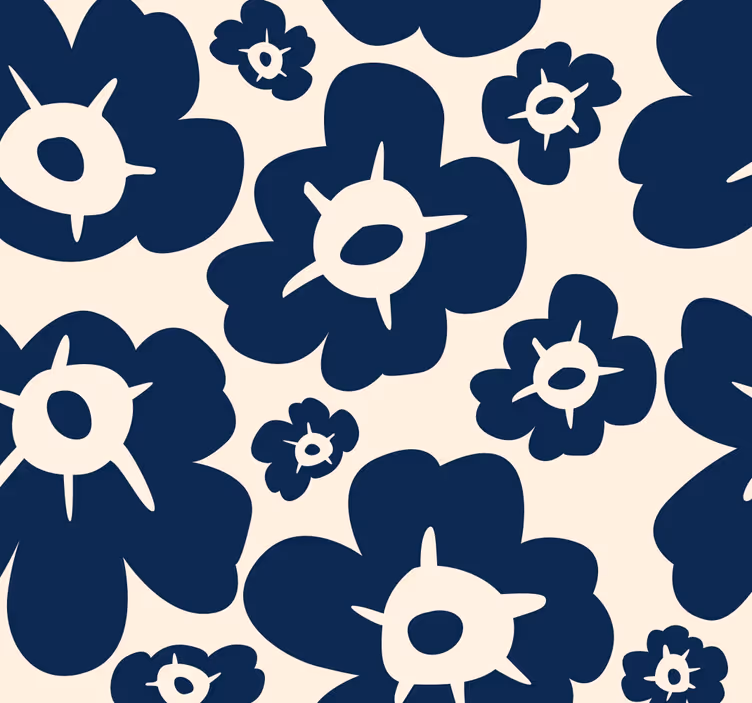 Persiana enrollable floral amapola azul oscuro - TenVinilo