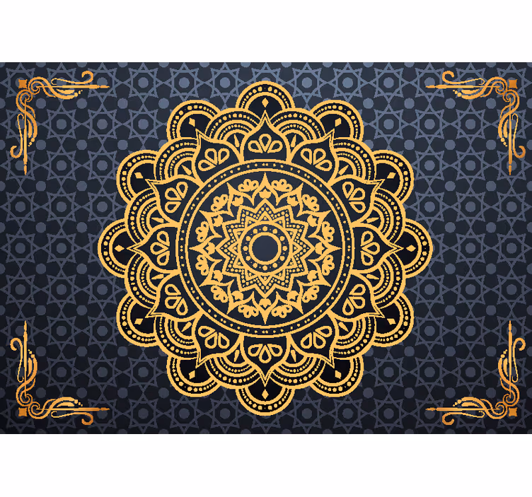 Persiana enrollable zen mural de mandala dorado - TenVinilo