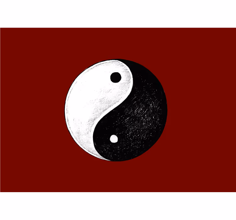 Persiana enrollable zen mural dormitorio yin yang rojo - TenVinilo