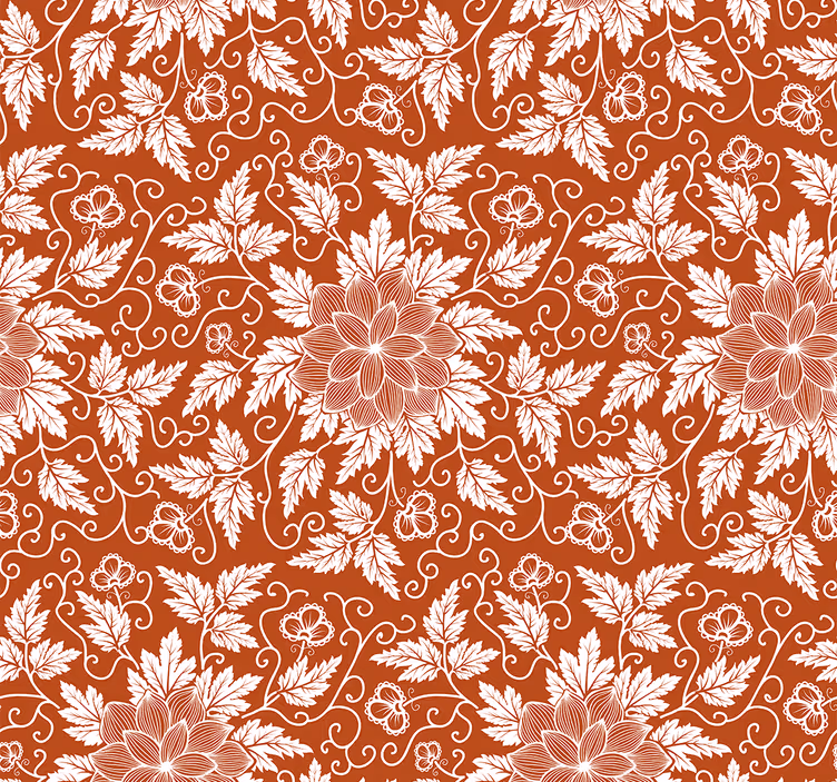 Persiana enrollable naranja azulejo paisley floral - TenVinilo