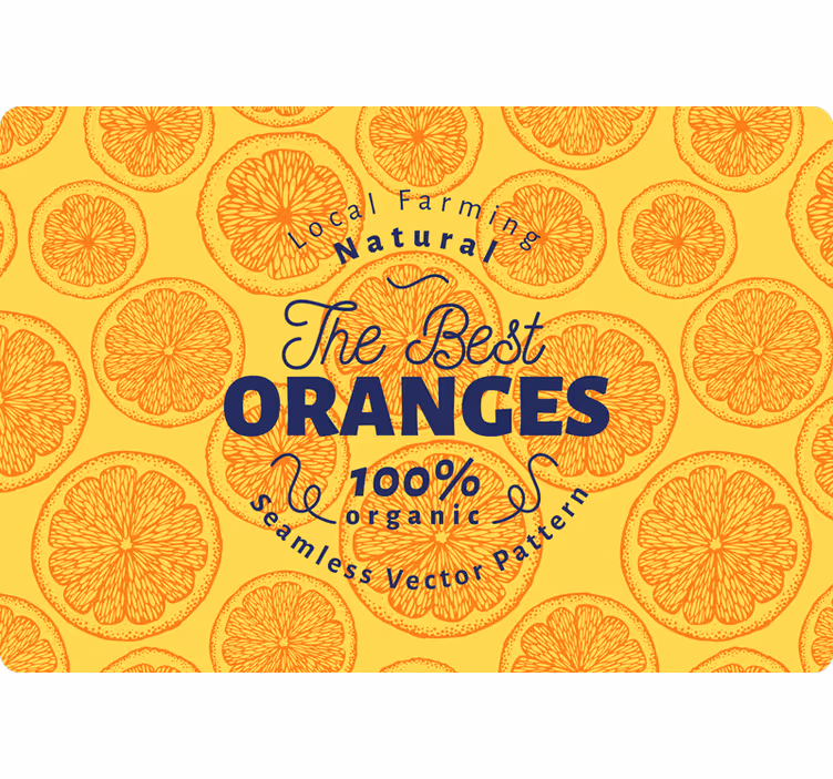 Persiana enrollable naranja patrón dibujado a mano - TenVinilo