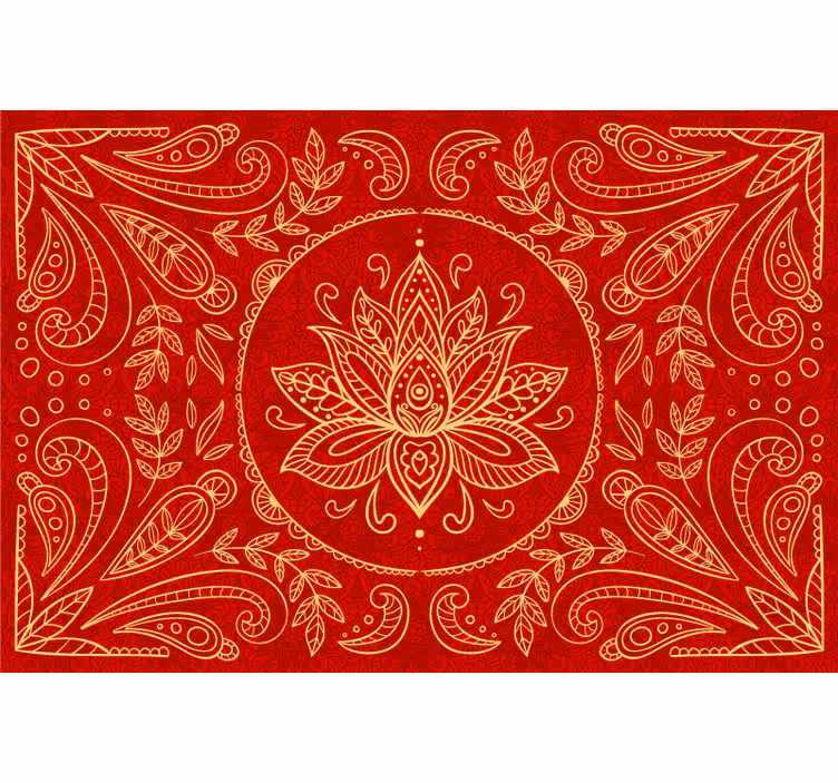 Persiana enrollable roja diseño mandala vintage - TenVinilo