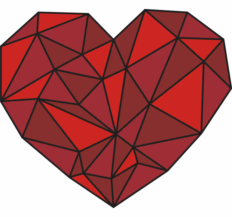 Persiana enrollable roja corazón geométrico - TenVinilo