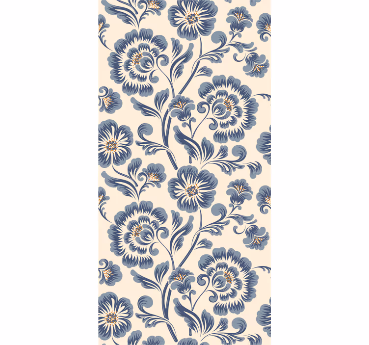 Persiana enrollable exterior estilo vintage floral azul - TenVinilo