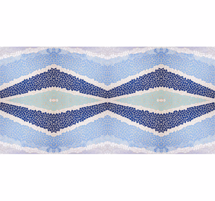 Persiana enrollable para baño azulejos irregulares azules - TenVinilo