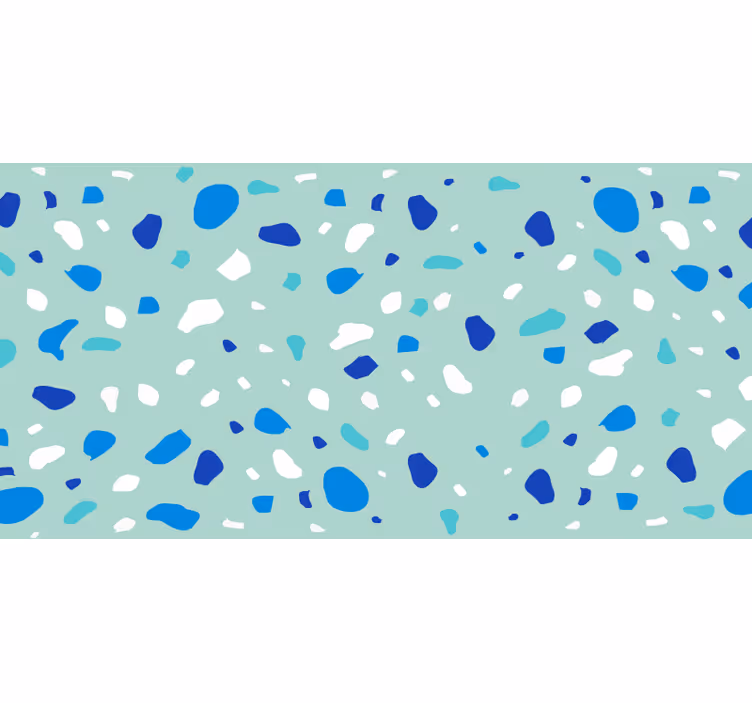 Persiana enrollable para baño tonos azules terrazzo - TenVinilo