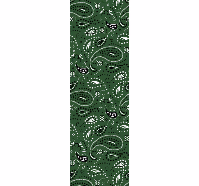 Persiana enrollable clásico paisley en verde azulado - TenVinilo
