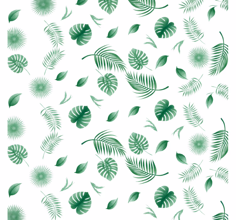 Persiana enrollable verde hojas de plantas tropicales - TenVinilo