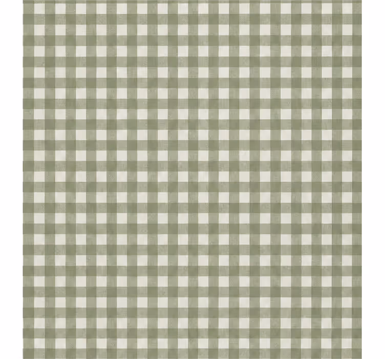 Persiana enrollable verde con estampado de cuadros gingham - TenVinilo