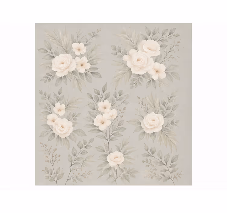 Persiana enrollable gris rosas blancas - TenVinilo