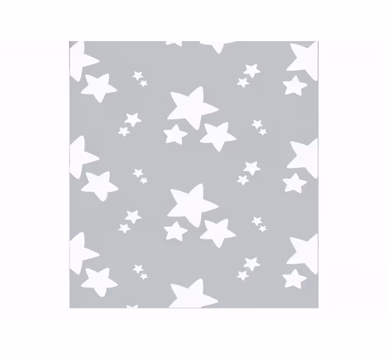 Persiana enrollable gris con patrón de estrellas sencillas - TenVinilo