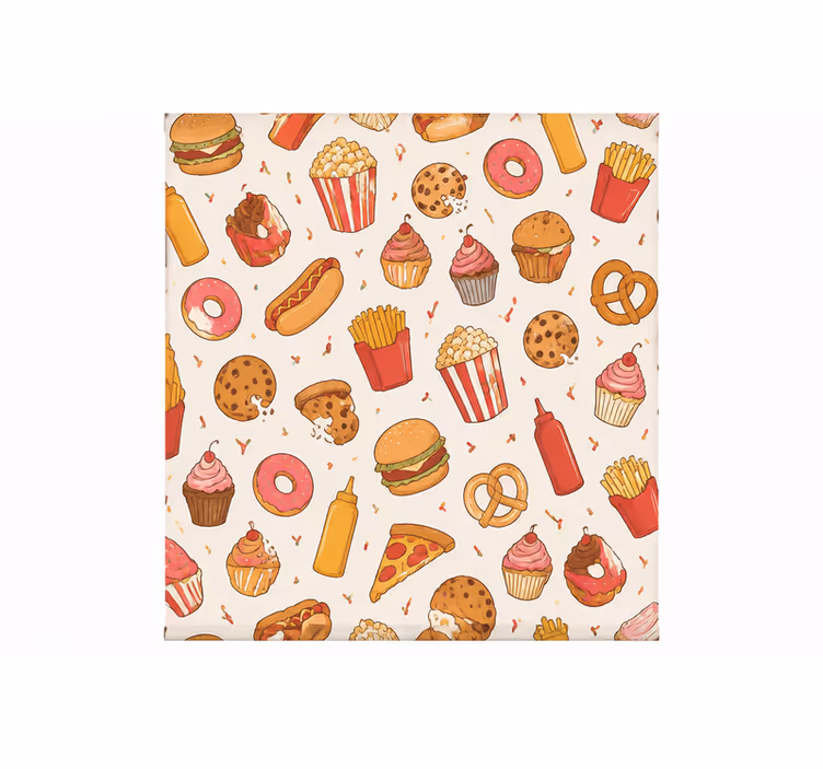 Persiana enrollable para cocina patrón de snacks 300 - TenVinilo