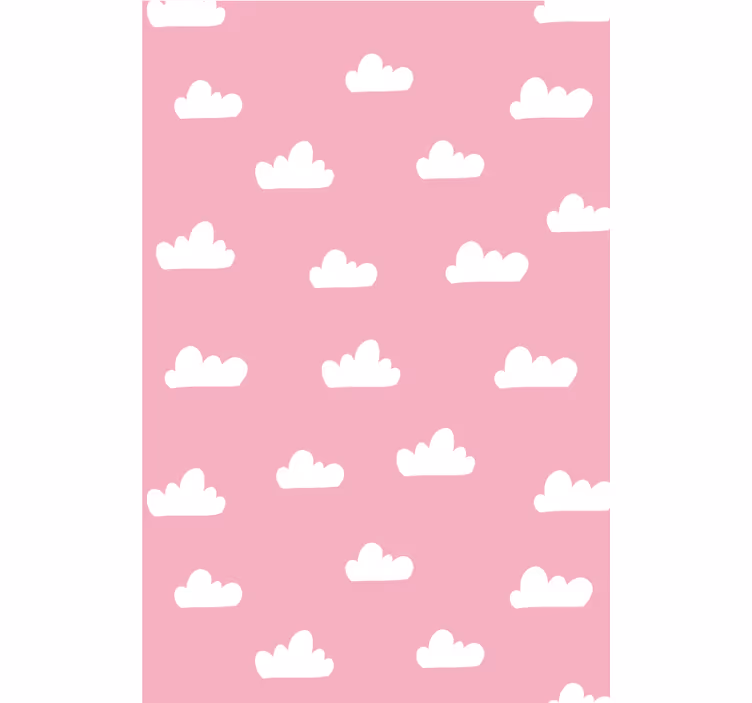 Estor enrollable nubes blancas con fondo rosa - TenVinilo