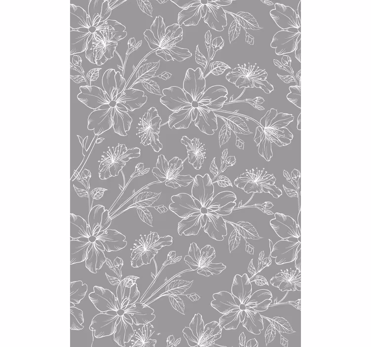 Persiana enrollable floral arte lineal botánico - TenVinilo