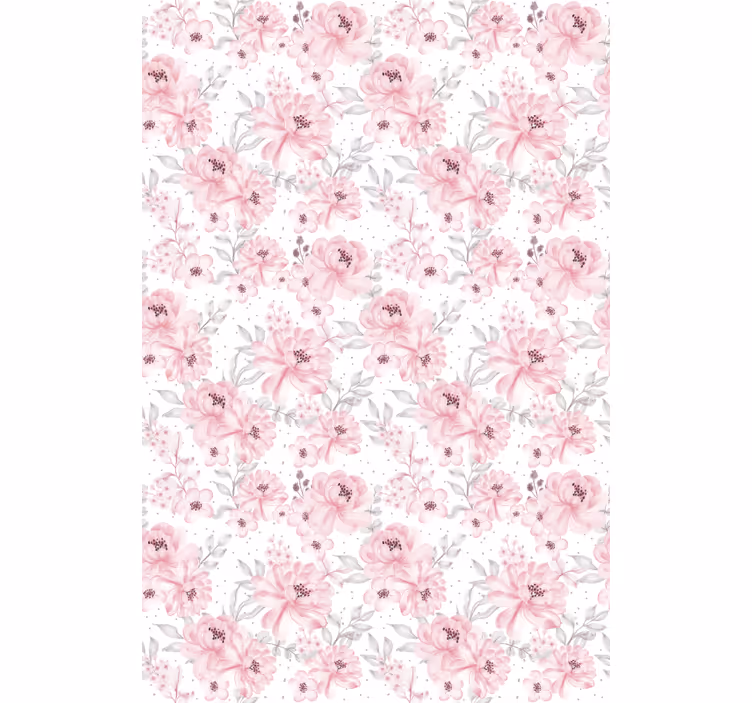 Estor floral patrón color rosa - TenVinilo