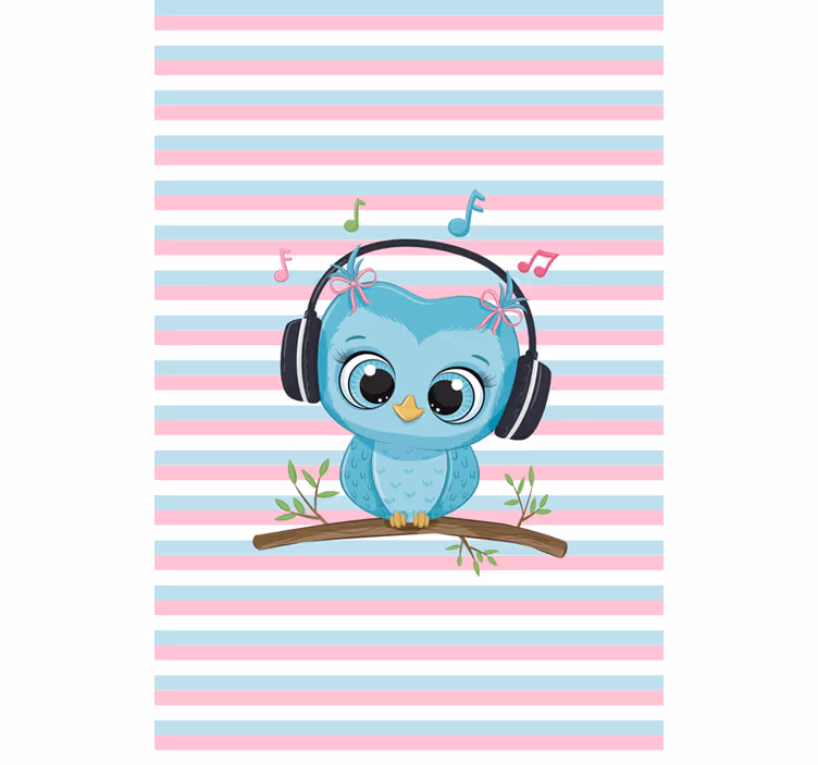 Persiana enrollable animales ilustración de búho musical - TenVinilo