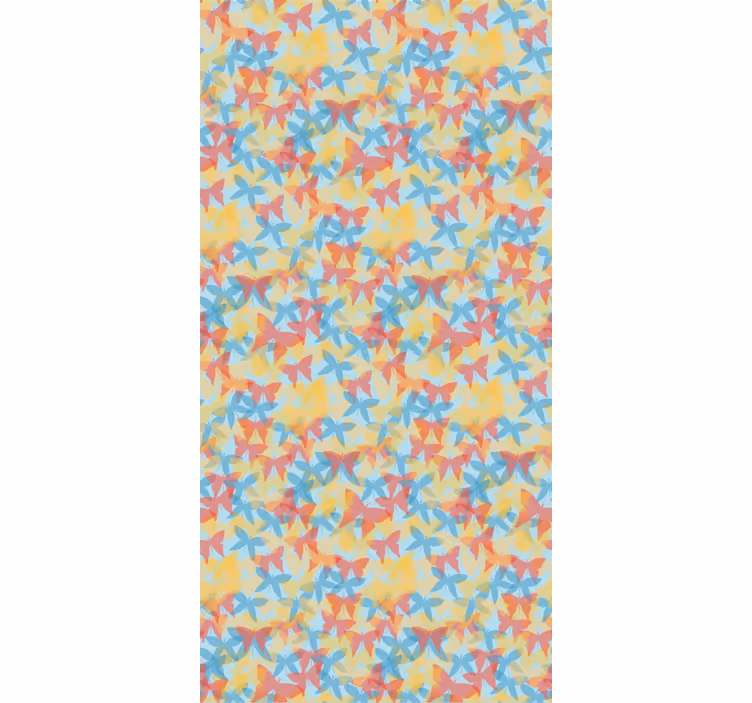 Persiana enrollable mariposa naranja, amarillo y azul - TenVinilo