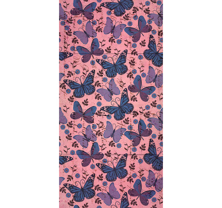 Persiana enrollable mariposa fondo rosa - TenVinilo