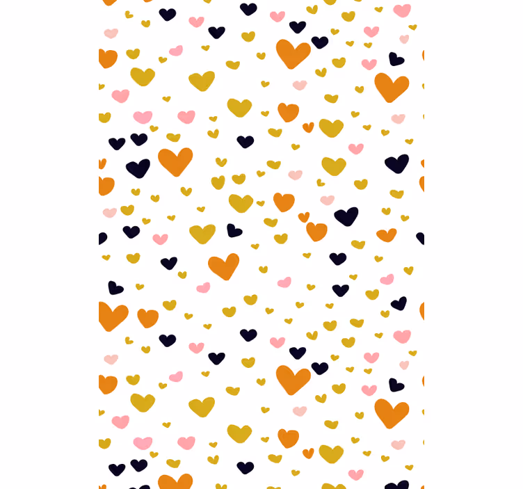 Persiana enrollable romántica con diseño de corazones - TenVinilo