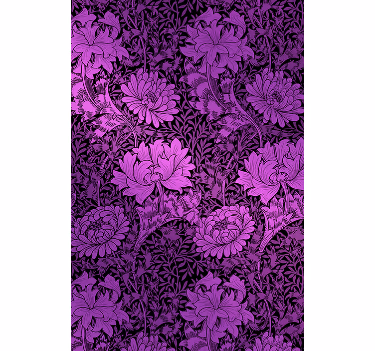 Persiana enrollable floral motivo botánico morado - TenVinilo