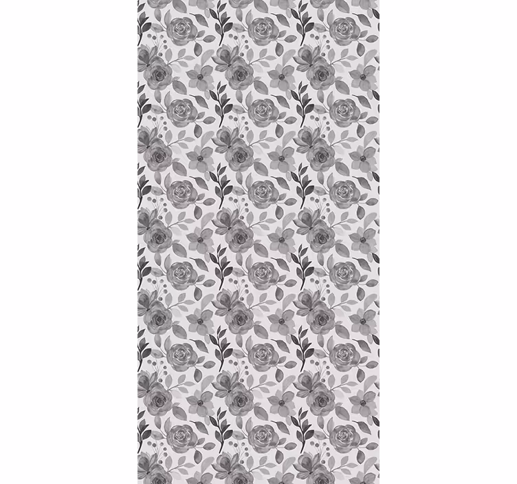 Persiana enrollable floral elegantes flores grises - TenVinilo