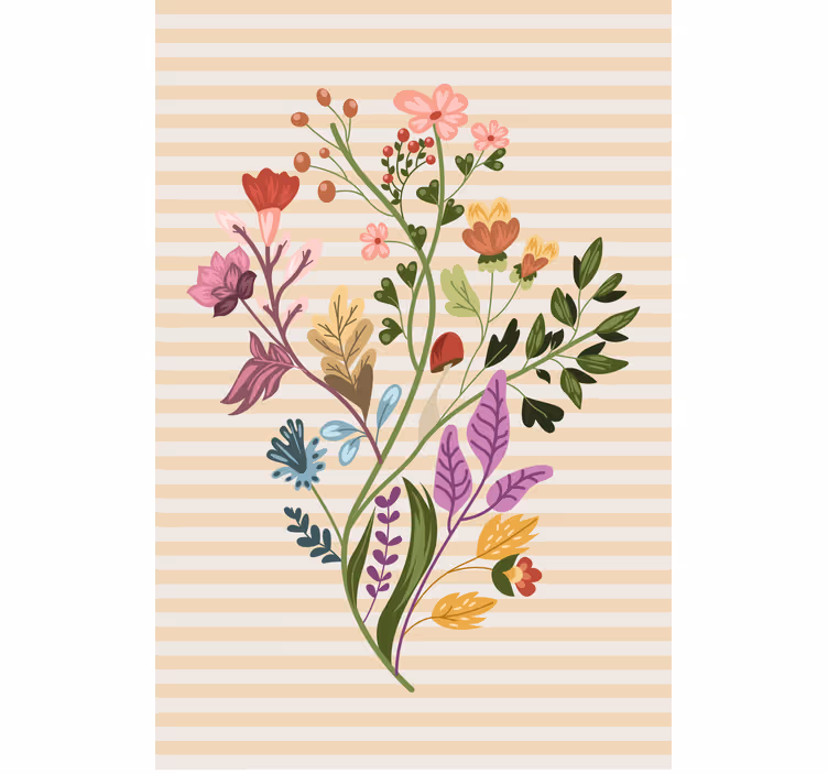Persiana enrollable flores arreglo floral - TenVinilo