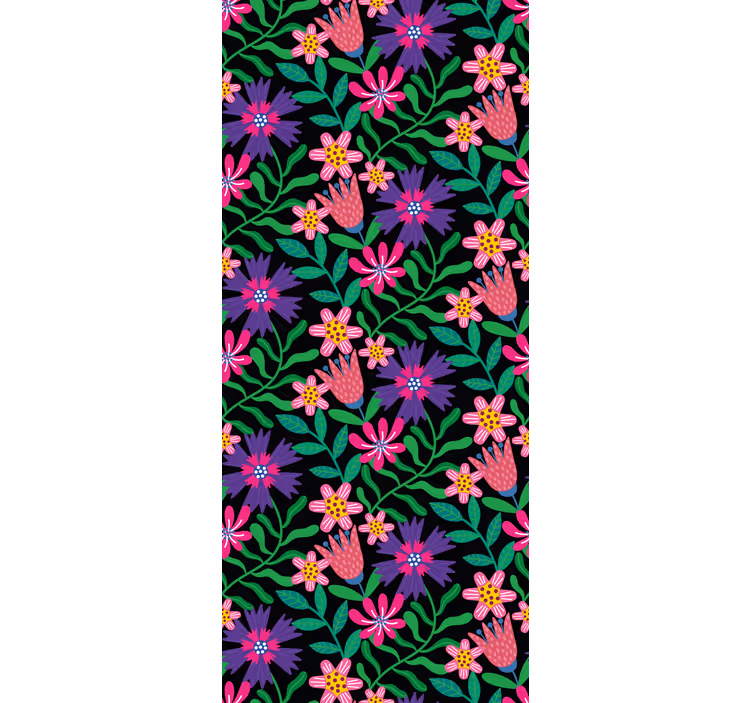 Persiana enrollable flores diseño de armonía floral - TenVinilo