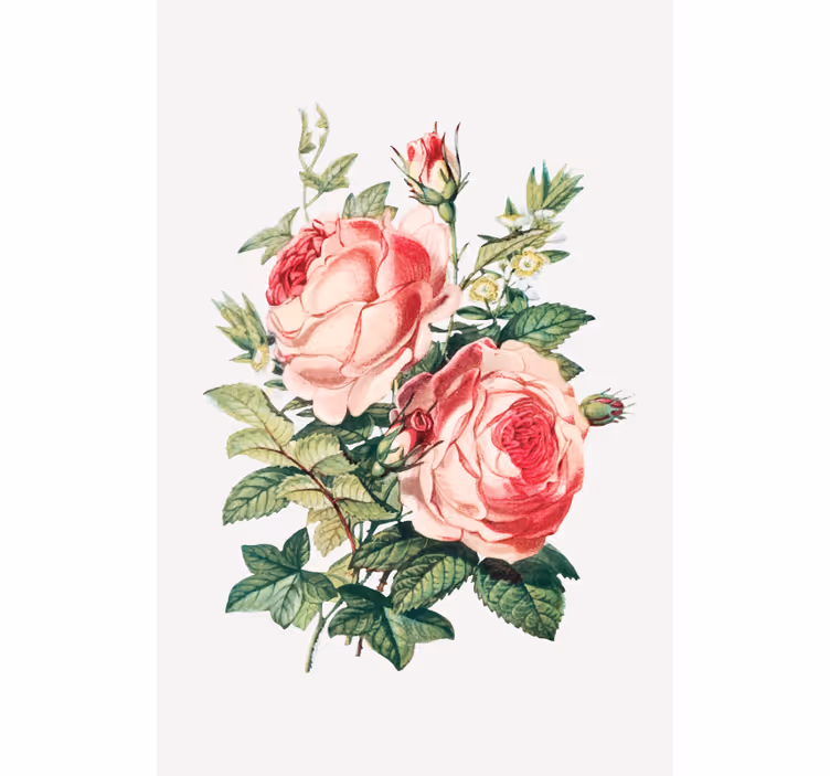 Persiana enrollable flores rosa romántica - TenVinilo