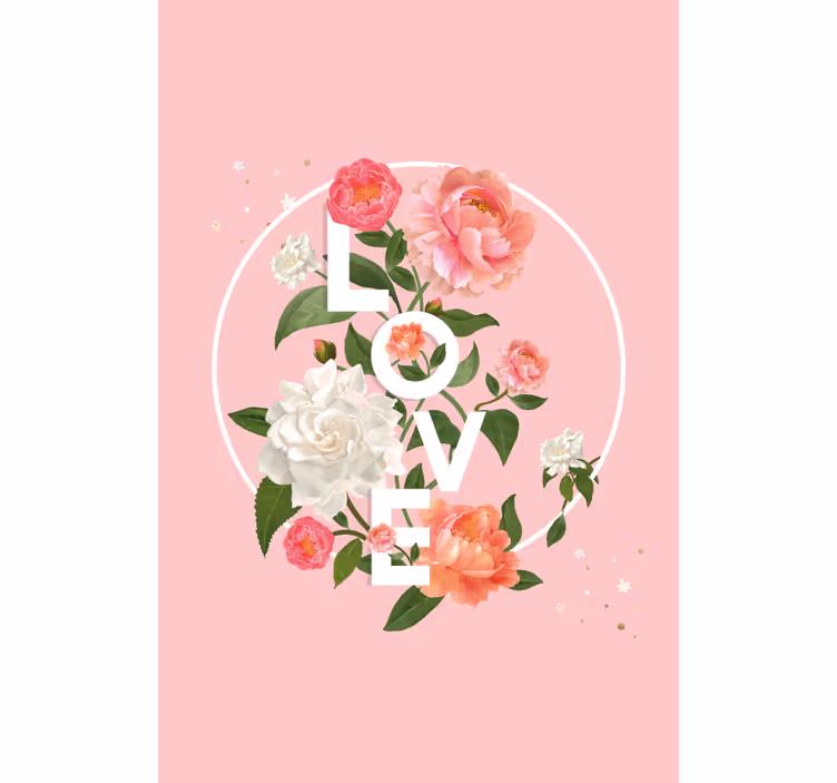 Persiana enrollable romántica me encanta el diseño floral - TenVinilo