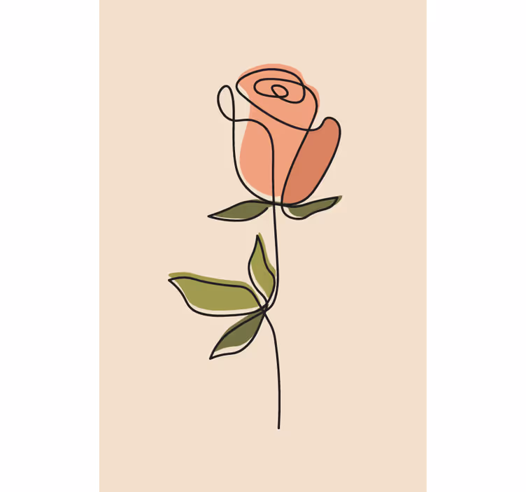 Persiana enrollable floral contorno de rosa - TenVinilo