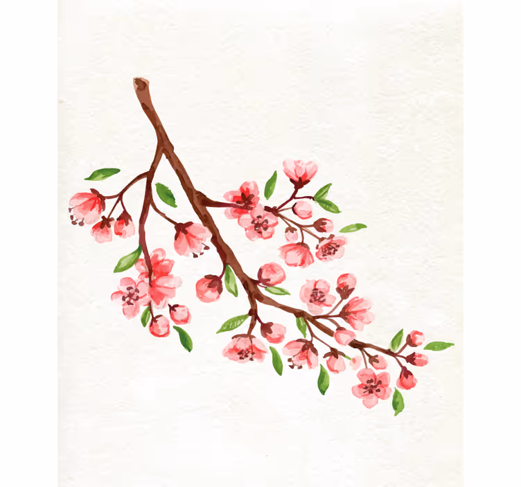 Persiana enrollable flores rama de flor de cerezo - TenVinilo