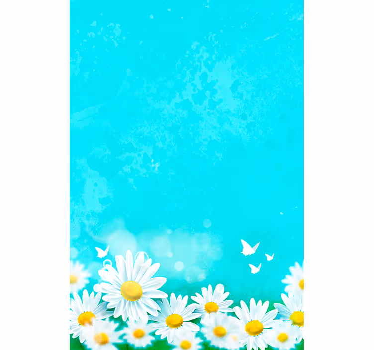 Persiana enrollable flores margaritas con mariposas - TenVinilo