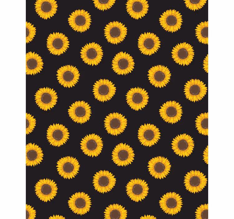Persiana enrollable flores girasoles negros y amarillos - TenVinilo