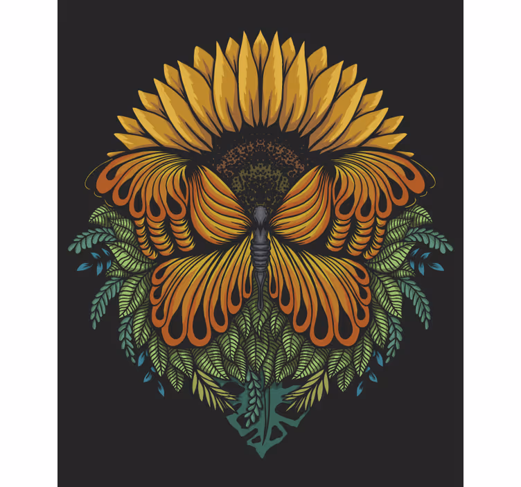 Persiana enrollable mariposa motivo de girasol - TenVinilo