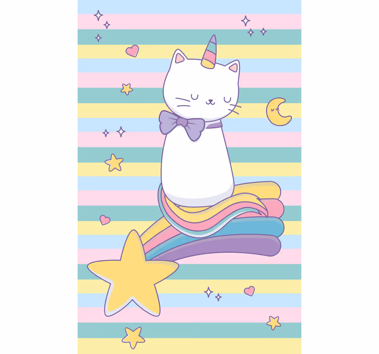 Persiana enrollable infantil gato unicornio mágico - TenVinilo