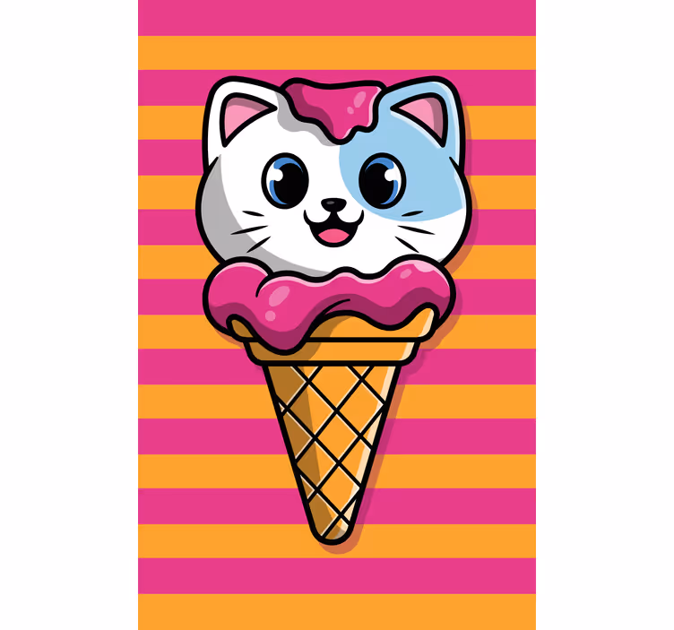 Persiana enrollable animales helado de gato - TenVinilo