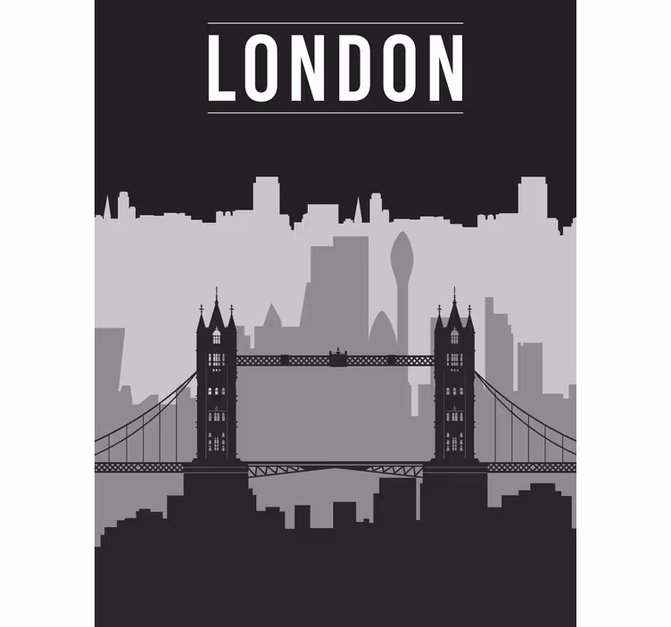 Estor dibujos Horizonte de londres negro y gris - TenVinilo