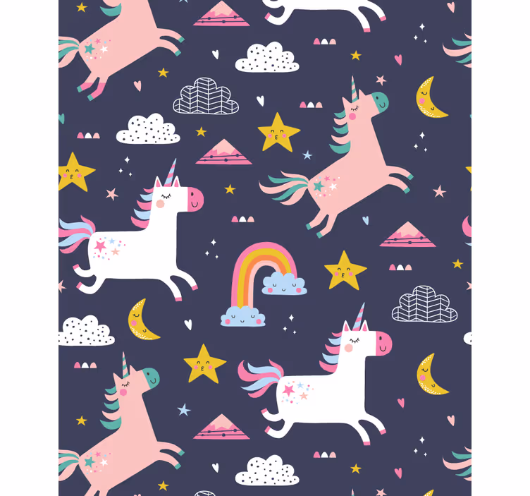 Persiana enrollable infantil unicornios y estrellas - TenVinilo