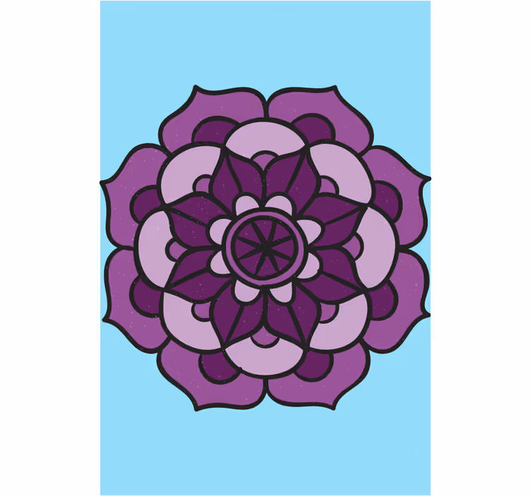 Persiana enrollable floral flor morada intrincada - TenVinilo