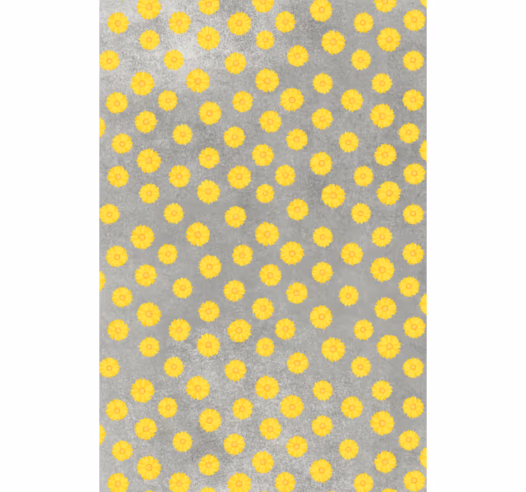 Persiana enrollable flores patrón gris y amarillo - TenVinilo