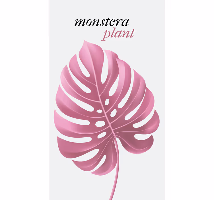 Persiana enrollable flores planta monstera rosa - TenVinilo