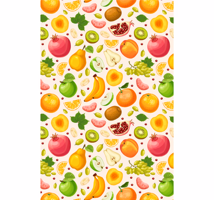 Estor enrollable cocina patrón frutas coloridas - TenVinilo